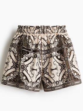 H&M NWT LIGHT BEIGE/BROWN COTTON EYELET EMBROIDERY SHORTS